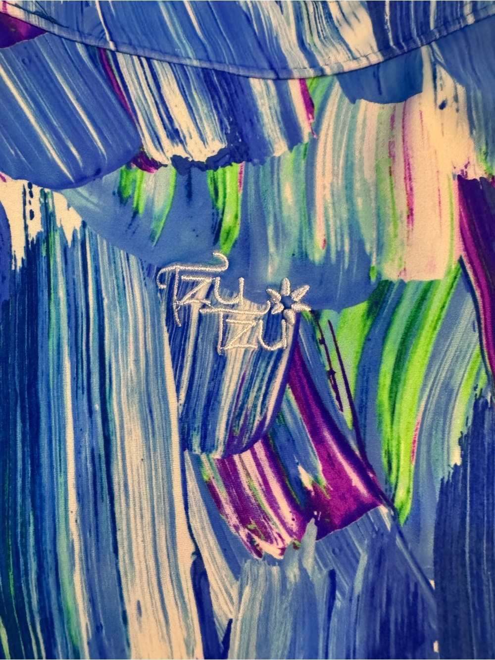 Tzu Tzu Blue Multi-Brushstroke Sleeveless top 0061 - Picture 3 of 4
